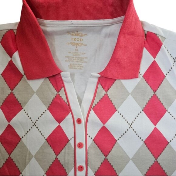 Izod Argyle Polo Golf Shirt - Picture 4 of 7